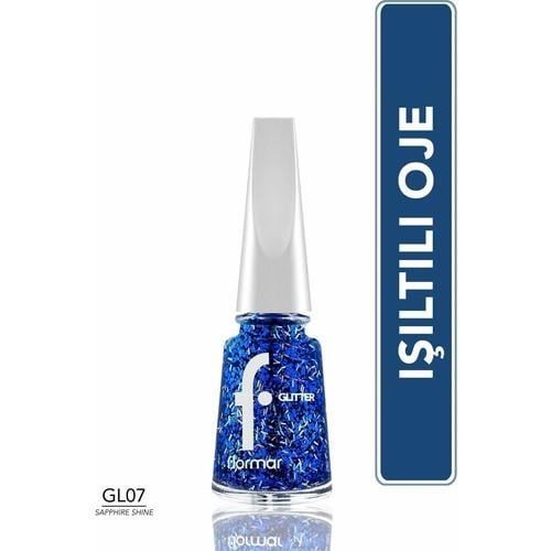 Flormar Glitter Yarı Transparan & Parlak Bitişli Simli Oje (GL07 Sapphire Shine) 8682536049832