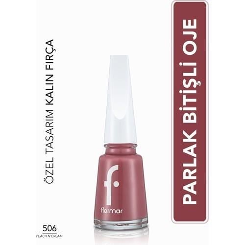 Flormar Klasik Parlak Bitişli Yüksek Pigmentli Oje (506 Peach N Cream)