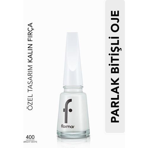 Flormar Klasik Parlak Bitişli Yüksek Pigmentli Oje (400 Brıght White New) 8682536035989