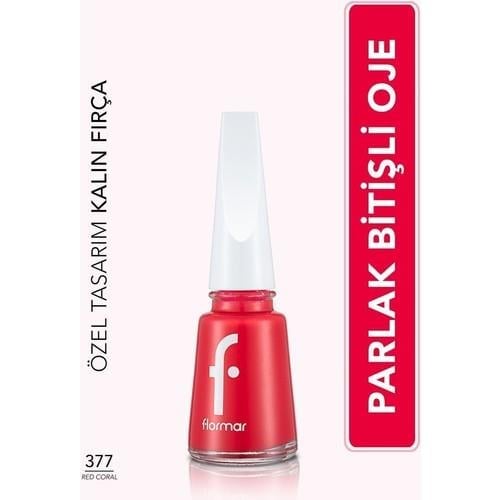 Flormar Klasik Parlak Bitişli Yüksek Pigmentli Oje (377 Red Coral)