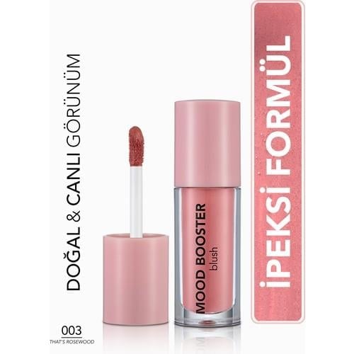 Flormar Mood Booster Doğal Görünüm Veren Yoğun Pigmentli Likit Allık (003 That's Rosewood) 8682536043724
