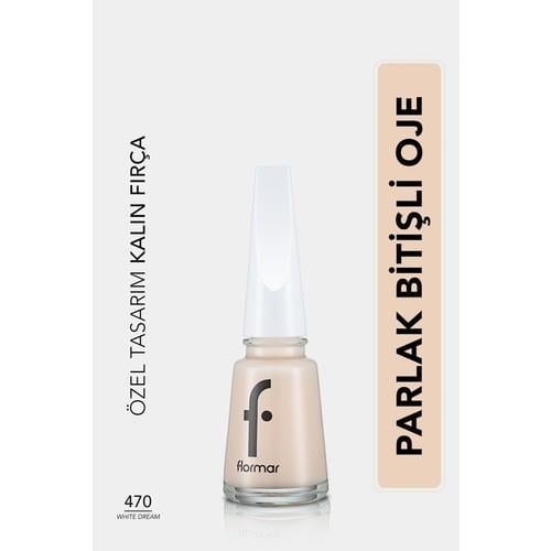 Flormar Nail Enamel Yüksek Pigmentli & Parlak Bitişli Oje Fne-470 Whıte Dream