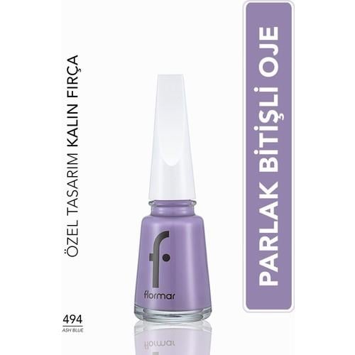 Flormar  Parlak Bitişli Yüksek Pigmentli Oje (494 Ash Blue New) 8682536036306