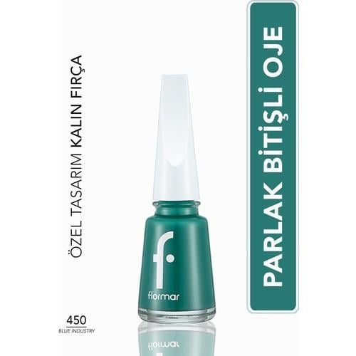 Flormar  Parlak Bitişli Yüksek Pigmentli Oje (450 Blue Industry New) 8682536036122