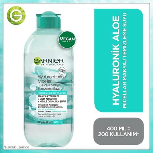 Garnier Hyaluronik Asitli Micellar Makyaj Temizleme Suyu 400 ml – Tüm Cilt Tipleri, Hassas Dahil, Arındırıcı ve Nemlendirici