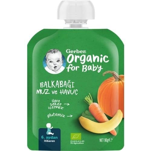 Gerber Organik Muzlu Havuçlu Bal Kabağı Püresi 90 gr
