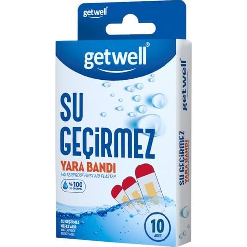Getwell Suya Dayanıklı İlk Yardım Bandı - Nefes Alabilen ve Hava Geçirgen Yapı, 38x72mm (2 Adet) + 25x72mm (4 Adet) + 19x56mm (4 Adet)