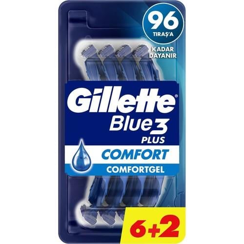 Gillette Blue3 Comfort Kullan At Tıraş Bıçağı 6+2 Adet