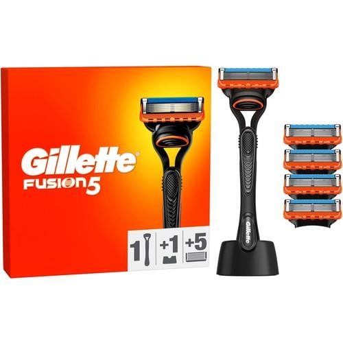 Gillette Fusion5 Tıraş Makinesi ve Yedek Bıçağı 5'li + Tıraş Bıçağı Standı