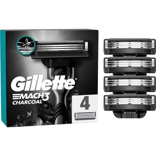 Gillette Mach3 Charcoal Tıraş Bıçağı 4 Adet Mikrofin Koruyucularla Cilt Tahrişini Azaltan