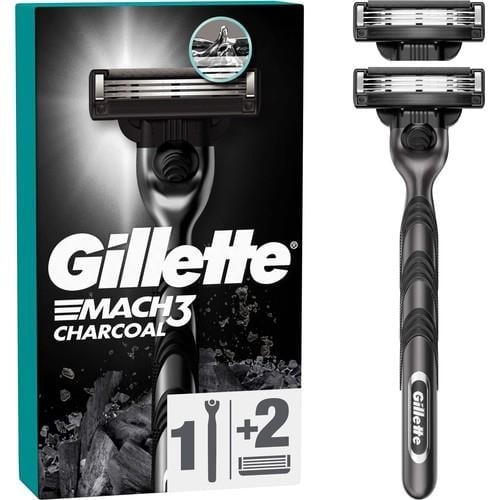 Gillette Mach3 Charcoal Yedekli Erkek Tıraş Makinesi – Paslanmaz Çelik Bıçak, Pürüzsüz ve Konforlu Tıraş, 1 Adet