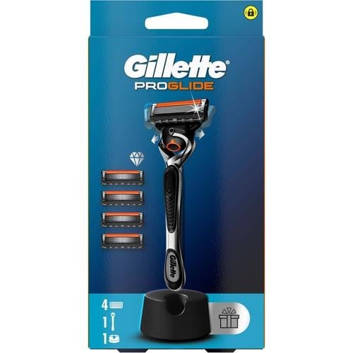 Gillette Proglide Tıraş Makinesi ve Yedek Bıçağı 4'lü + Tıraş Bıçağı Standı