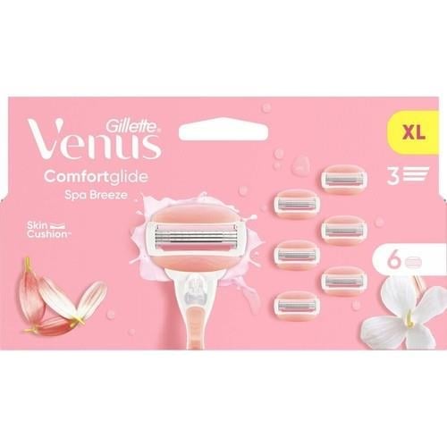 Gillette Venus Comfortglide SpaBreeze Kadın Tıraş Bıçağı Yedekleri - 6 Adet Jel Çubuklu, Kayganlık ve Konfor Sunar