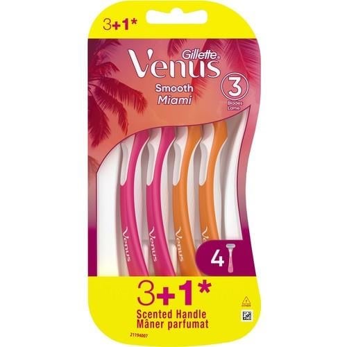 Gillette Venus Smooth Miami Kadın Tıraş Bıçakları, 3'lü Kadın Kullan At Tıraş Bıçakları