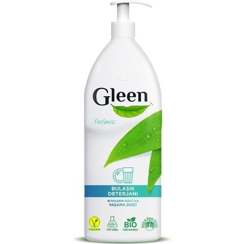 Gleen Organik İçerikli Vegan 1 lt Parfümsüz Elde Bulaşık Deterjanı