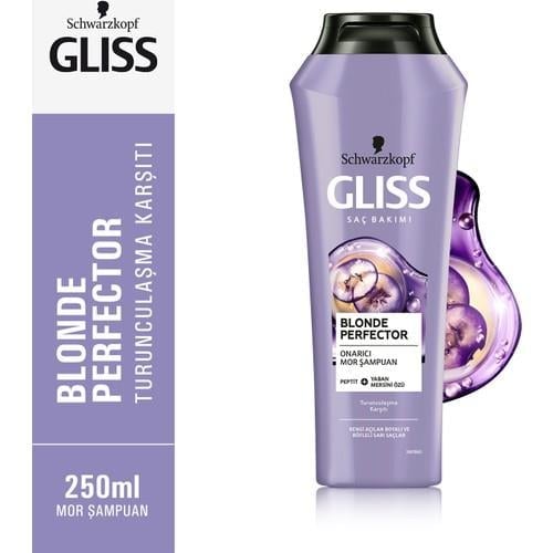 Gliss Blonde Perfector Turunculaşma Karşıtı Onarıcı Mor Şampuan 250 ml Röfleli Boyalı Doğal Sarı Saçlar