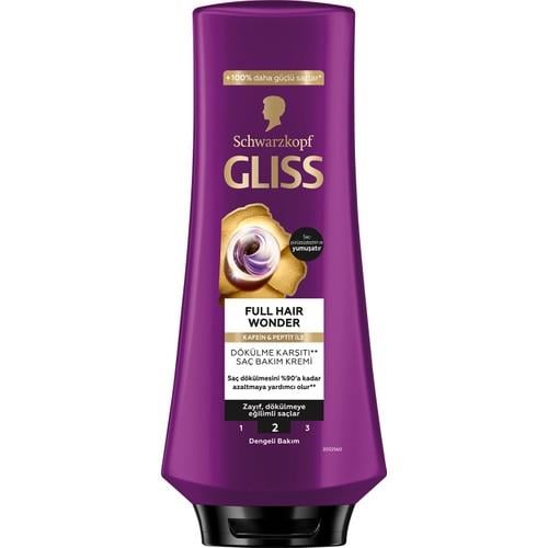 Gliss Full Hair Wonder Kafein & Peptit Saç Dökülme Karşıtı Saç Bakım Kremi 360 ml Dökümeye Eğilimli Saçlar