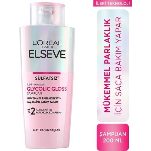 Glycolic Gloss Mükemmel Parlaklık için Bakım Yapan Şampuan [Glikolik Asit] 200ml