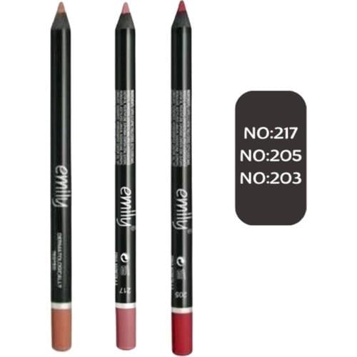 Golden Rose Emıly Dudak Kalemi 3'lü Set NO:203-205-217 Suya Dayanıklı Profesyonel Makyaj