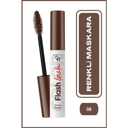 Golden Rose Flash Lash Colered Mascara No:08 Mocha Brown - Renkli Maskara - 8691190515799