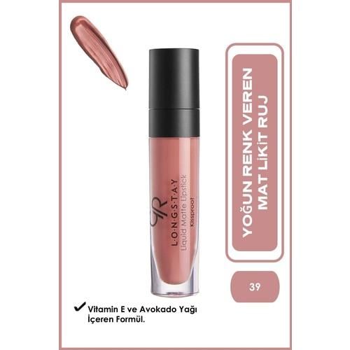 Golden Rose Longstay Liquid Matte Lipstick No: 39 - Likit Mat Ruj - 8691190856397