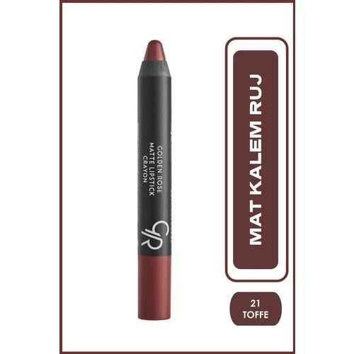 Golden Rose Matte Lipstick Crayon No: 21 Toffee - Mat Kalem Ruj - 8691190903213