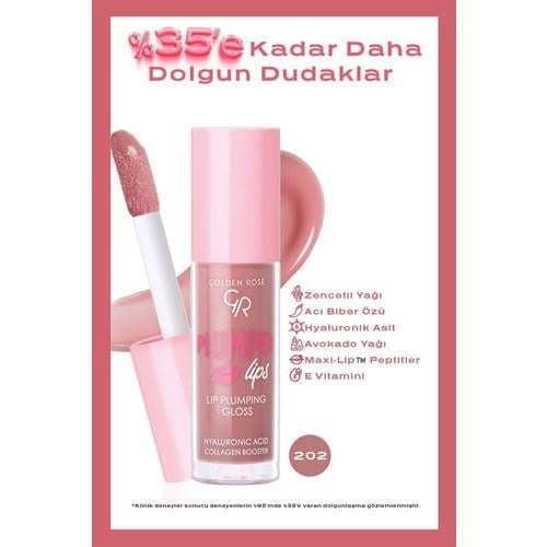 Golden Rose Plumped Lips Lip Plumping Gloss No: 202 - Dolgunlaştırıcı Dudak Parlatıcısı - 8691190528485