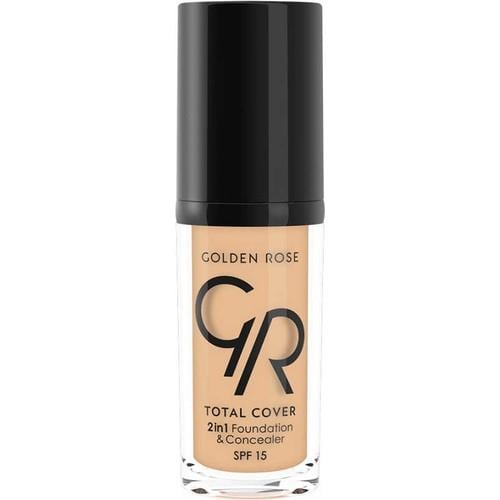 Golden Rose Total Cover 2in1 Foundation&Concealer No: 21 Light Yellow Beige - Fondöten&kapatıcı - 8691190963811