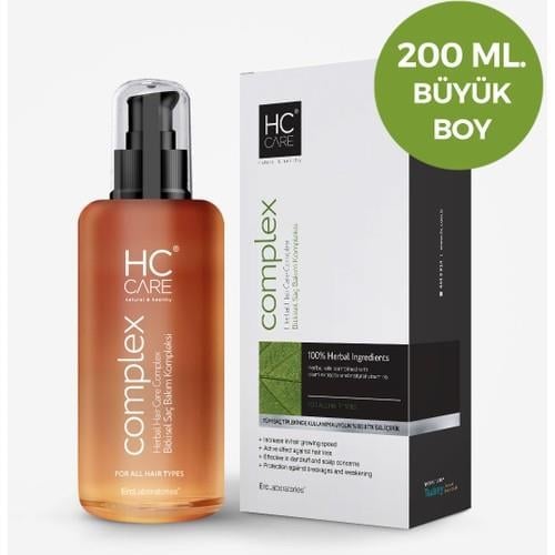 HC Care Bitkisel Saç Bakım Kompleksi 200 ml Saç Uzatıcı Onarıcı Formül Tüm Saç Tiplerine Uygun