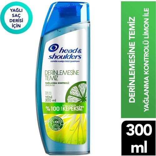 Head&Shoulders Şampuan Derinlemesine Temiz Yağlanma Kontrolü Kepeğe Karşıtı Etkili 300 ml