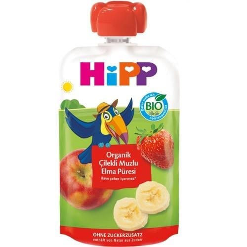 Hipp Organik Çilekli Muzlu Elma Püresi 100 gr
