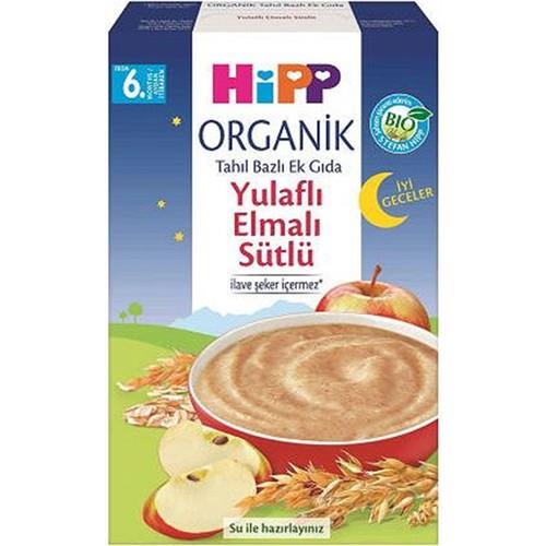 Hipp Organik İyi Geceler Sütlü Yulaf ve Elmalı Kaşık Maması 250 g – 0-6 Ay Bebekler için, Demir ve Folik Asit Takviyeli, Almanya Üretimi
