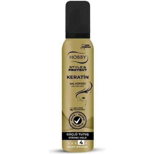 Hobby Keratin Saç Köpüğü 150 ml Saç Güçlendirici Etkiyle Parlaklık Sağlar