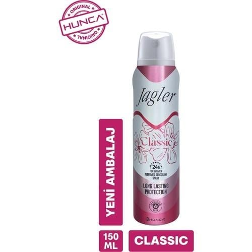 Jagler Classic Kadın Deodorant 150 ml 24 Saat Etkili Ferahlatıcı Sprey