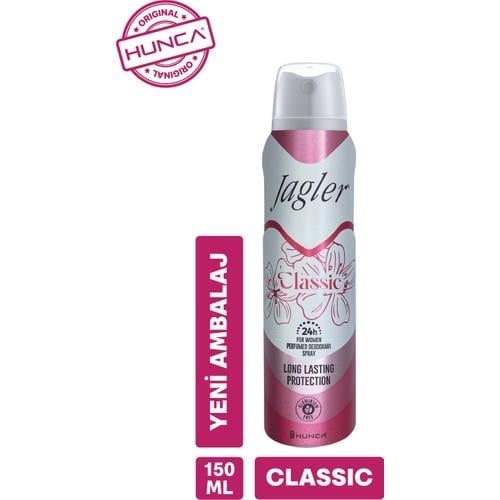 Jagler Kadın Sprey Deodorant 150 ml – Pudrasız, Oryantal Karanfil Notalı, Kalıcı ve Ferahlatıcı Koku