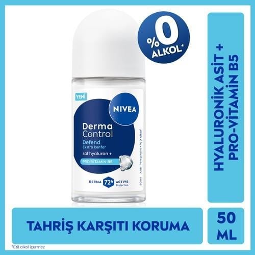 Kadın Roll On Deodorant Derma Control Defend 50 Ml,72 Saat Koruma,alkolsüz,hyaluron,pro Vitamin
