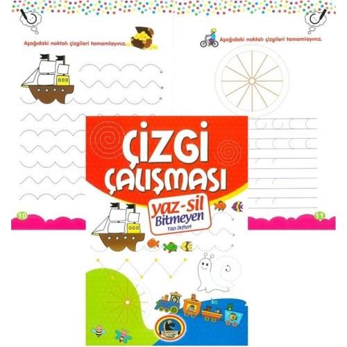 Karatay Yayınları Defter Yaz-Sil Çizgi Çalışması Karatay Yayınevi + Kalem