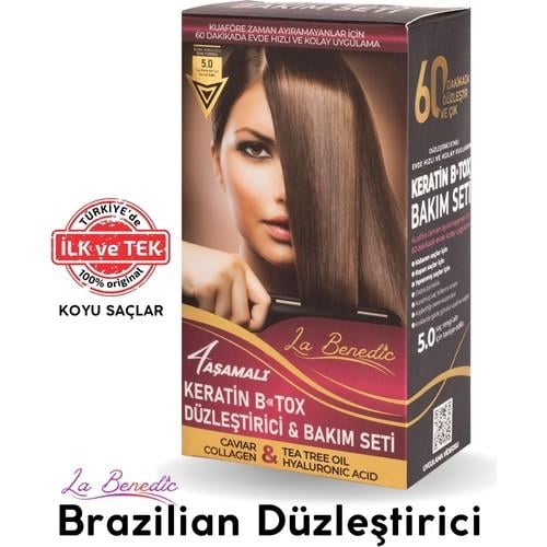 La Benedic 4 Aşamalı Keratin Botox Hızlı Düzleştirici & Bakım Full Set - Koyu Renkli Saçlar İçin