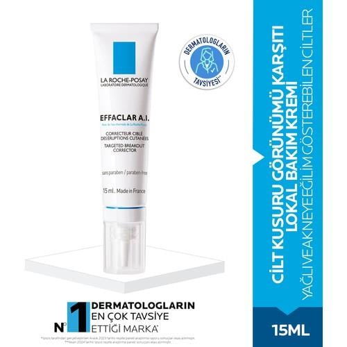 La Roche-Posay Effaclar A.I. Cilt Kusuru Karşıtı Kremi Ani Ve Lokal Olarak Belirenlere 15Ml