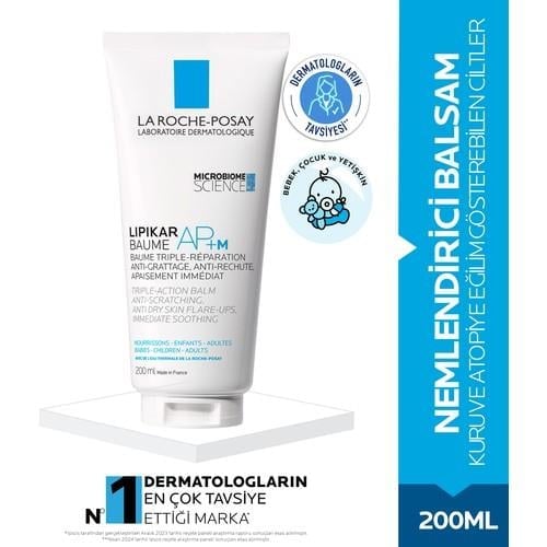 La Roche-Posay Lipikar AP+M Nemlendirici Balsam 200 ml- Kuru ve Atopiye Eğilim Gösterebilen Ciltler İçin