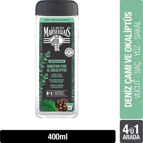 Le Petit Marseillais Deniz Çamı ve Okaliptüs Duş Jeli 400 ml 92% Doğal İçeriklerle Zenginleştirilmiş