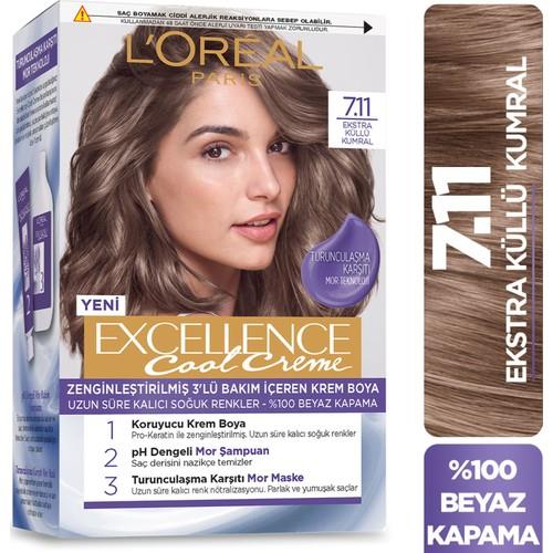 L'Oréal Paris Excellence Cool Creme Saç Boyası – 7.11 Ekstra Küllü Kumral