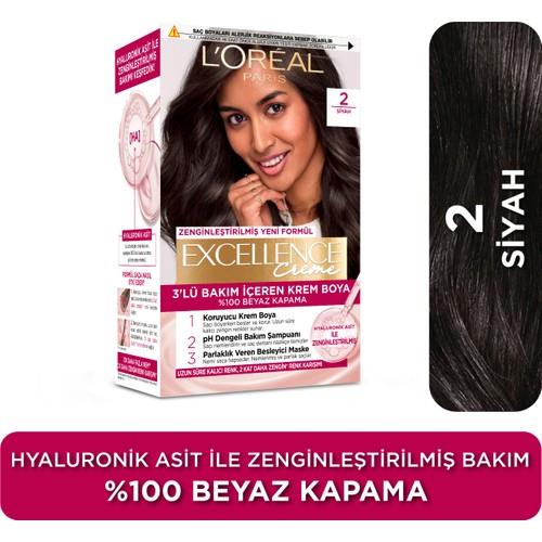 L'Oréal Paris Excellence Creme Saç Boyası - 2 Siyah