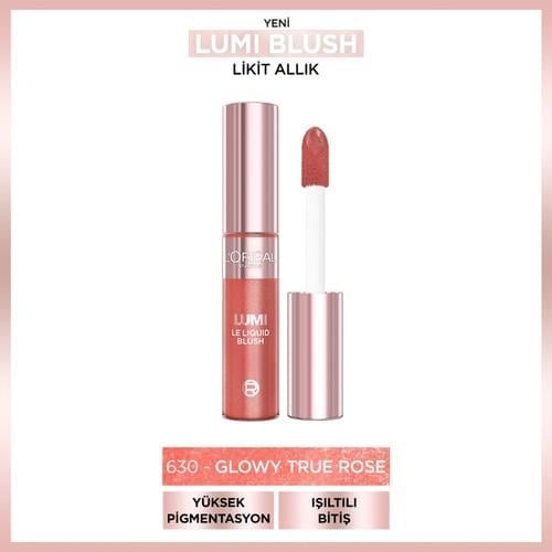 L'Oréal Paris Lumi Blush Likit Allık - 630 Glowy True Rose