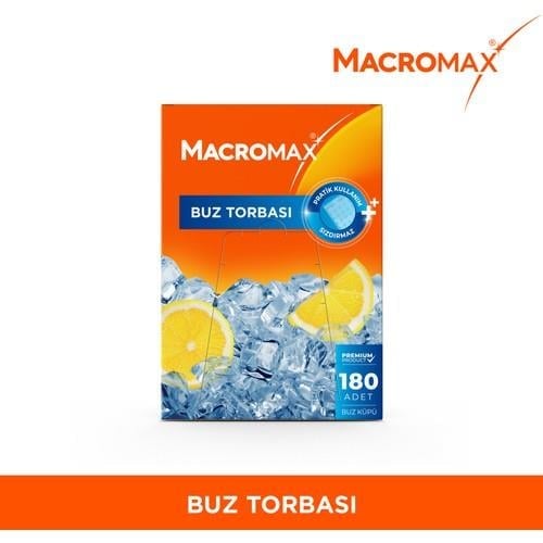 Macromax Kilitli Sistem Buz Torbası 196 Adet Buz Küpü, Sızdırmaz Pratik Kullan-At Buz Kalıbı Poşeti