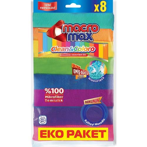 Macromax Rengarenk Mikrofiber Bez 8'li