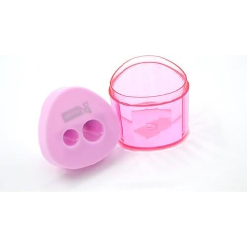 Mikro Mikro Kalemtraş Çift Bıçaklı Ergonomik Tasarım 1 Adet Pembe Renkli Kullanım Kolaylığı