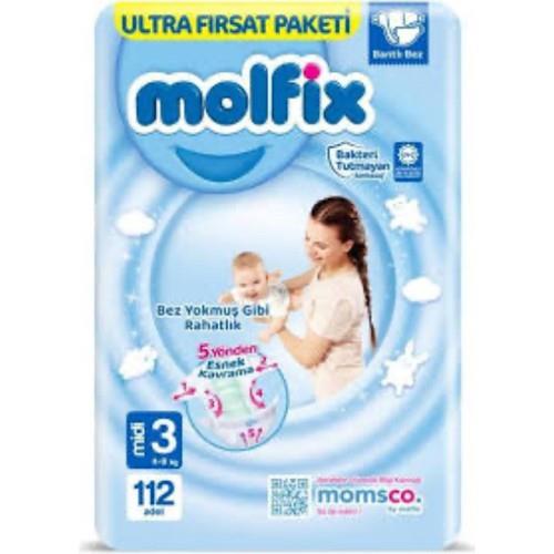 Molfix Bebek Bezi 3D 3 Beden Midi 4-9 Kg 112li Ultra Fırsat Paketi