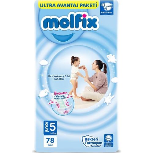 Molfix Bebek Bezi 3D 5 Beden Junior 11-18 Kg 78li Ultra Fırsat Paketi