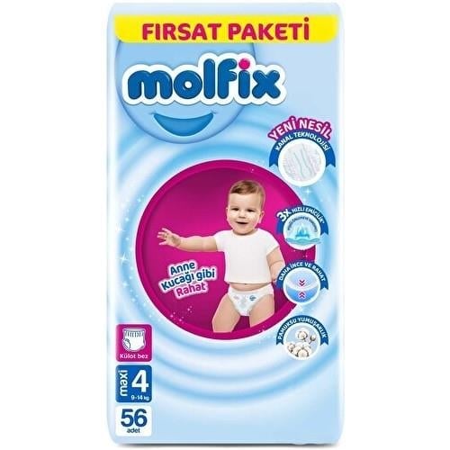 Molfix Külot Bez Fırsat Maxi 4 Beden 56'Lı